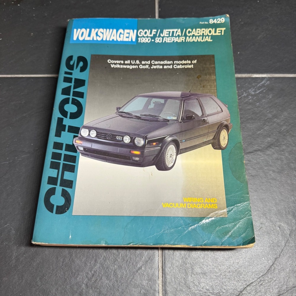 Chilton VW Golf Jetta Cabriolet 1990-1993 Repair Manual 8429 Wiring Diagrams